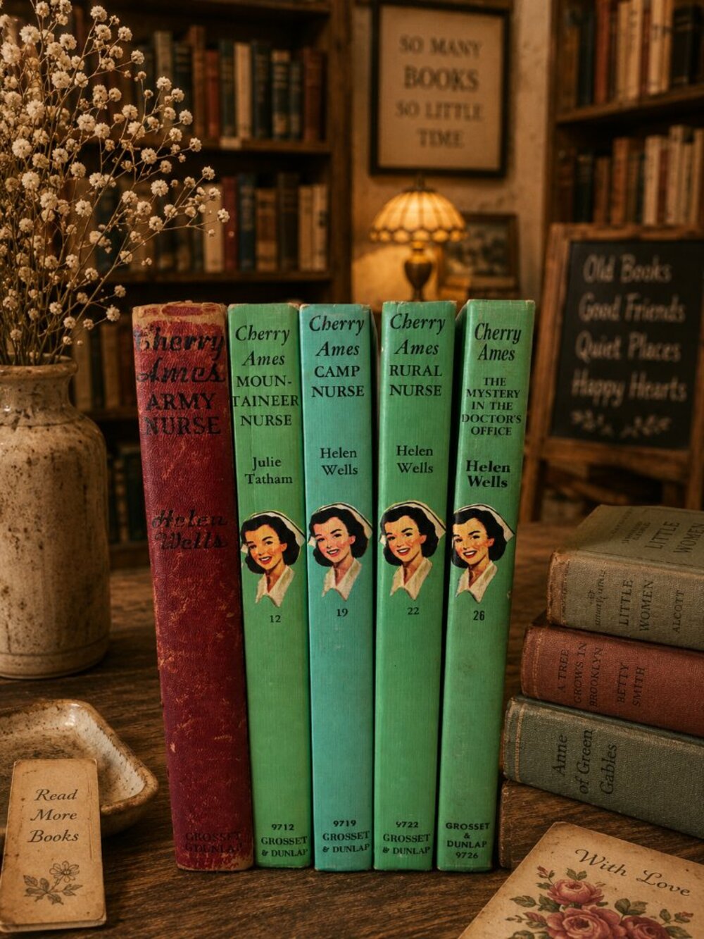 Lot of 6 VTG Cherry Ames Books from 40s-60s